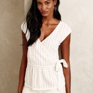Malpelo white textured faux wrap Anthropologie